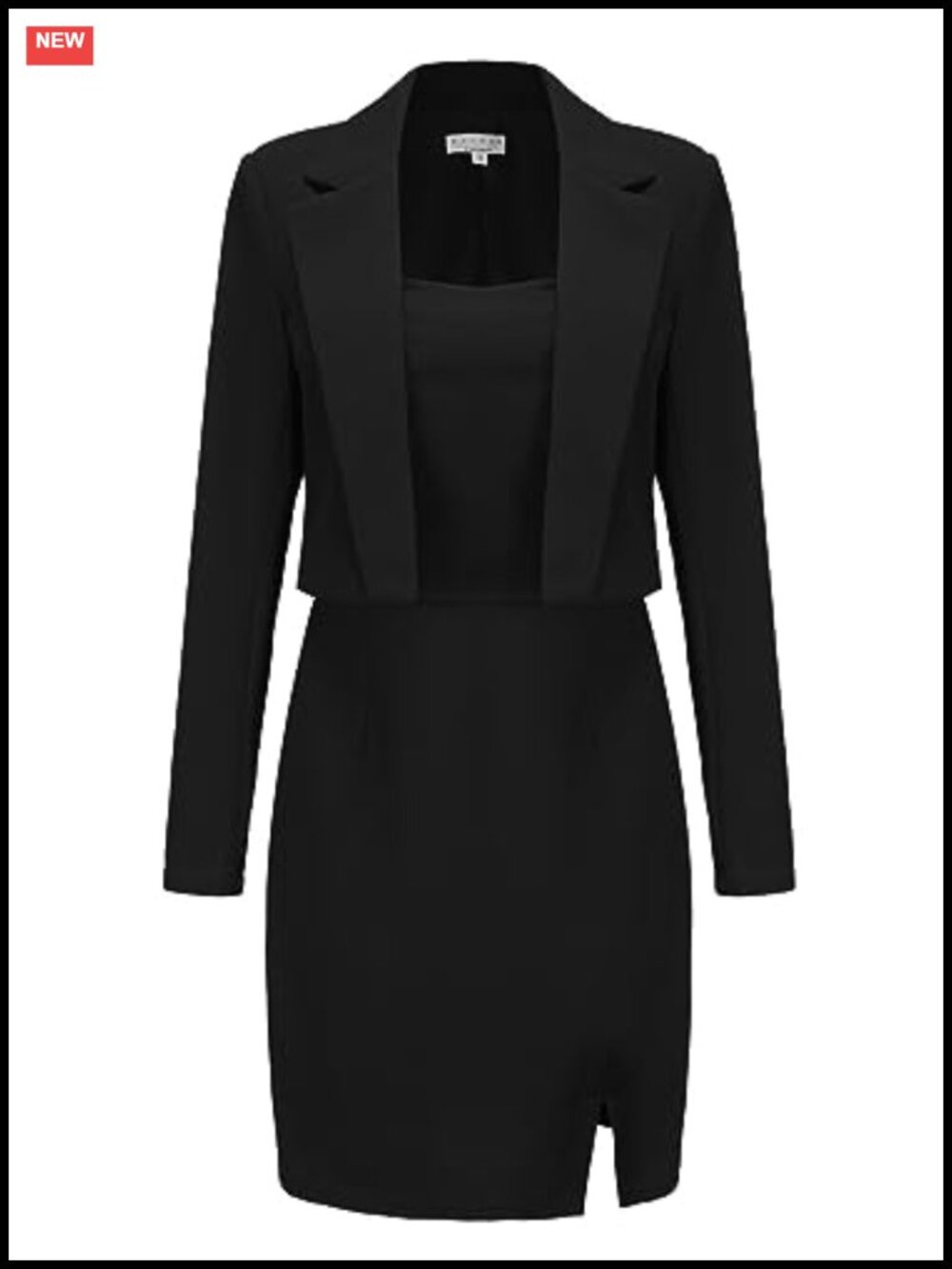 Women's 2 Piece Business Suit Set Short Blazer A-Line Dress